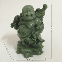 포대화상 재물운 무병 장수 부귀 풍수지리 가정화목 미니불상 불교 굿즈 남자 만든 옥 돌 웃음 부처님 동상, 01 Green