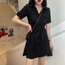 마롱패션 주름 라인 원피스 롱원피스 여름 민 소매 끈 마롱 D