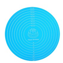 반죽기 가정용반죽기 제빵용 실리콘 매트 비 스틱 반죽 패스트리 롤링 베이킹 패드 주방 도구 피자 케이크 시트 액세서리 직경 30cm, [03] Blue