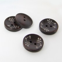 Jstrading 플라워 하트 나무단추 (20mm)- 1set(10개) 단추, 10개