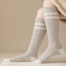 여성 장목 수면양말 극세사 양털 긴 롱 무릎 무압박