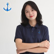 멋지군 쿨론 기능성 카라 닻 자수 빅사이즈 쿨 반팔 티셔츠