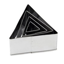 FDA 4pcs 스테인레스 스틸 304 삼각형 모양 쿠키 커터 일반 가장자리 hb0299로 설정