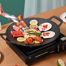 POGOOD 아웃도어 불판 가정용 맥반석 인덕션 겸용 그리들팬+전용가방, 36CM