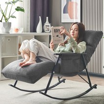 흔들의자 소파 1인용 다이닝 패브릭 이케아 리클라이너 편한 독서 안락 의자 스윙 릴렉스 체어, 뷰클레, 오렌지