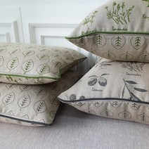 허브팜 린넨 의자 방석 소파 쿠션커버, L 허브팜, 50×50 커버만, 그린