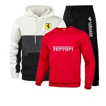 남성용 패치워크 운동복 세트 후드 의류 캐주얼 루즈 스트리트 의류 남성 패션 가을 및 겨울 코트 바지, 56.10 - M