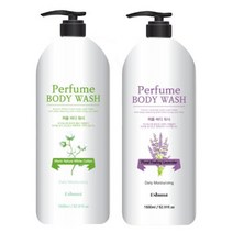 애슈미 퍼퓸 바디워시 1500ml 고급 목욕비누 대용량 데일리 라벤더향 화이트 코튼향 병풀잎 라벤더 로즈마리 히비스커스 녹차 참나리 감초 추출물 피부 진정 보습 윤기 유수분밸런스, 라벤더