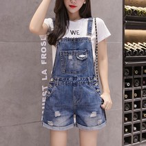 마더라이크 빅사이즈 청멜빵 반바지 데님 점프수트 여성의류 4103