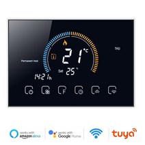 스마트 온도 제어 시스템 tuya wifi smart life thermostat electric floor heating watergas Boiler temperature, 연한 초록색, GB(와이파이 사용)