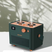 마이프렌드 레트로 무드등 USB 탁상용 듀얼분사 무선 가습기, 필터 4EA