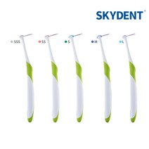 스카이덴트 003 가정용 치간칫솔 ㄱ자형 치간치솔 SKYDENT 교체용 리필형 리필 임플란트 교정장치 덴탈케어 치아관리 치솔 칫솔, SSS