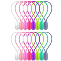 실리콘 마그네틱 케이블타이 케이블정리 이어폰줄감개 선정리 홀더, 19cm, 레드