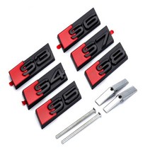 자동차 스타일링 그릴 로고 배지 전면 아우디 Sq3 Sq4 Sq5 Sq7 Sq8 S3 S6 S7 S8 Rs5 Rs6 Rs7 Rs8 자동 수정 액세서리, Black