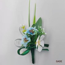 가더GADE 꽃코사지 행사코사지 옷핀집게 조화꽃장식 셀프웨딩 블루 남성, 2AE) 피오니