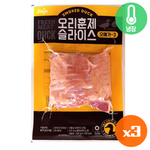 진주 오메가3 오리훈제 슬라이스 400g 무료배송/냉장 월남쌈 무쌈말이 샐러드 볶음밥 혼밥 간식 야식 안주 홈파티음식, 3팩