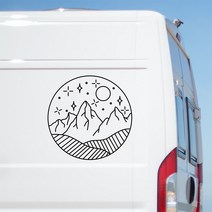 어드벤처 마운틴 포레스트 씬 대형 캐러밴 스티커 모터홈 RV 트럭 데칼 Horsebox 자동차 캠퍼 밴 데칼, YELLOW+50CM