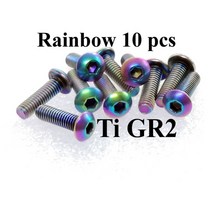 iso 7380 m3 티타늄 나사 m3x3 m3x4 m3x5 m3x6 m3x7 m3x9 m3x8 m3x10 m3x12 m3x14 m3x15 m3x16 m3x18 버튼 헤드 육각 드, 10 개 레인보우, 12mm