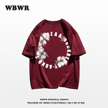 힙합 면 반팔 티셔츠 남자 여름 ins 하이 스트리트 힙합 -느슨한 커플 탑