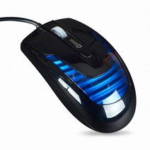 [큐센] 고감도 게이밍 마우스 M5200 (1000DPI / 양손잡이설계), 색상:블루, 상세 설명 참조