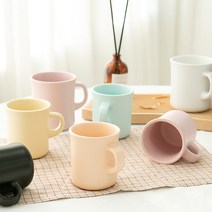 튤립 무광 파스텔 8컬러 도자기 예쁜 머그컵, 400ml, 웜퍼플