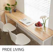 고무나무 원목 책상테이블_1800X450/원목테이블/원목책상/사이드테이블, 블랙다리