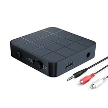 VR-robot 블루투스 5.0 오디오 송신기 수신기 어댑터 2-in-1 무선 3.5mm aptX 로우 레이턴시 스테레오 홈 사운드 시스템/TV/PC/태블릿/스피커 헤드폰용