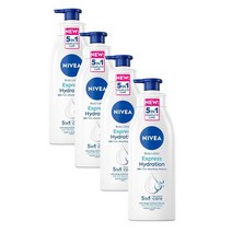 니베아 익스프레스 하이드레이션 바디로션 수분크림 400ml Nivea Express Hydration Body Lotion, 4개