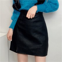 비위치 비위치 가을 추천 A라인 레더 트임스커트 (9072918)