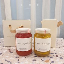 카페수제청500g 레몬청 자몽청 생강청 대추청 대추생강청 배도라지청 유자청 모과청 딸기청, 1구 선물박스 (수제청별도)