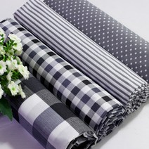 자투리 면혼방 원단 그레이 홈패션 천 택1, 면혼방 그레이3953번 3cm체크