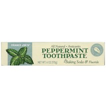트레이더조 페퍼민트 치약 170g Trader Joes Anticavity Pepermint Toothpaste 6oz (170g), 1