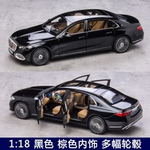 벤츠 Maybach S680 NOREV 1:18 S-Class X223 자동차 모형, 멀티 스포크 휠 - 블랙 브라운 인테리어