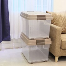 대주기획 1개가격 90리터브라운색 대용량리빙박스 바퀴달린정리함 바퀴가달려있어편리해요 다단수납가능 국내공장에서생산한 국산제품입니다