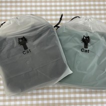 여행용 복조리 비닐 반투명 고양이 파우치 대