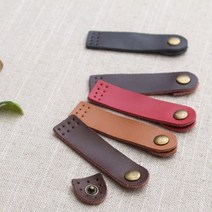 짱패브릭 (좌우1쌍) 천연가죽 사시꼬미 여밈단추-라운드-6color, 브라운