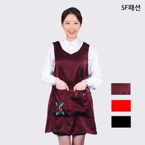 장미장식 원피스 앞치마 재가센터 요양보호, 검정, XL(AE211)
