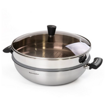 키친아트 인덕션 포스코 스텐 레트로 쿠커 궁중찜냄비 + 찜판 세트, 1세트, 전골냄비(28cm)
