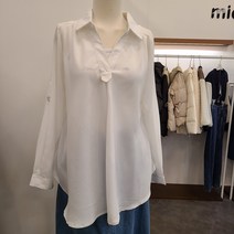(미엘로) 셔츠형A라인 오버핏블라우스 MM32BL108