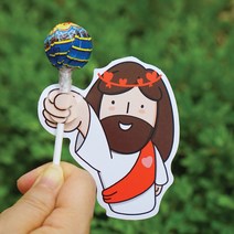 위드지저스 (갓월드) 예수님 사탕전도지7 (널 위한 사랑이야) 10매 전도용품 전도지 교회학교 예수님전도지, 1.스티커없음
