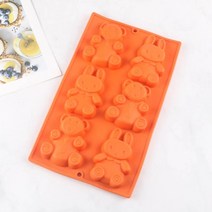실리콘 몰드 - 테디베어 토끼 납작 혼합 ( 6구 )