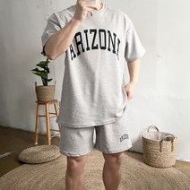 데일리 남자 빅 애리조나 프린팅 반팔 반바지 여름 커플 트레이닝 세트