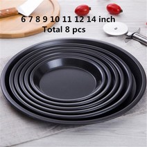 피자 오븐 도구 프리미엄 논스틱 베이크웨어 탄소강 라운드 딥 접시 팬 몰드 베이킹 6-12 인치, 없음, 13.deep kind 8 pcs