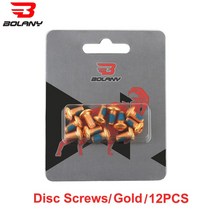 브레이크커버 4P 브레이크 패드 커버 라이닝 Bolany 12Pcs 자전거 브레이크 디스크 나사 볼트 로터 교체 사, 02 Gold 12pcs
