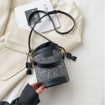 투컬러 배색 여자 원통 바스켓백 미니 크로스백 20대 30대