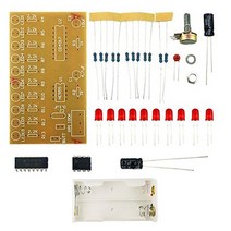 전자회로 키트 책 홍릉 퍼스트북 로호사 NE555 + CD4017 10-way LED 워터 램프 용접 회로 기판 DIY 키트, 02 Kit with battery box