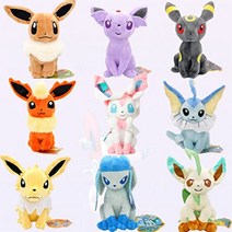 일본 이브이즈 9가지 시리즈 샤미드 에레키 에브이 부스터 쥬피썬봉제 캐릭터 인형, 9pc-20cm
