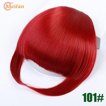 MEIFAN-짧은 합성 앞머리 헤어피스 검정색 머리 여성용 자연 짧은 인조 헤어 클립 피스 연장, [18] 101, 한개옵션1