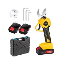 SCHTUMPA 전기 가지치기 가위 — 1.5740mm 원예용 절단 직경 헤비 듀티 파워 교체 블레이드 세트가 있는 무선 2팩 21V 배터리 및 충전기