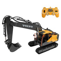 DoubleE 라디콘 카 어린이용 볼보 정식 라이센스 굴삭기 파워 굴삭기 최장변 61cm 116 2.4ghz